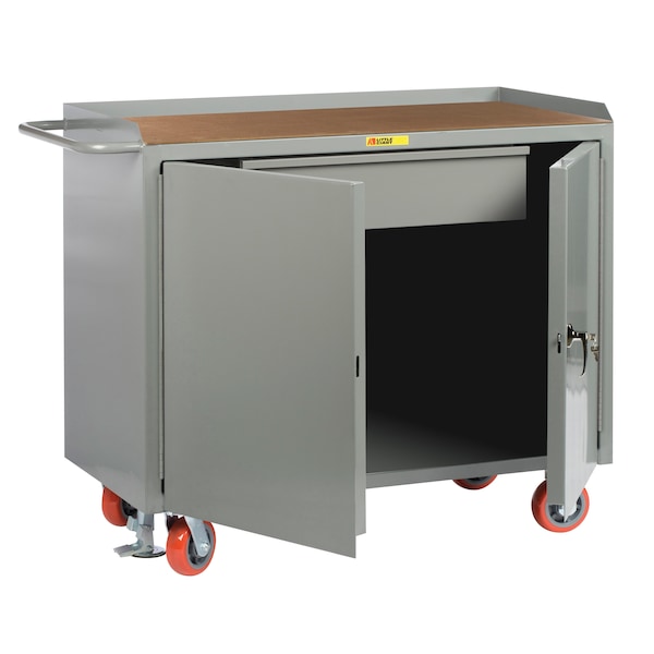 Mobile Bench Cabinets, 36"W, Heavy-Duty Drawer, 1/4" Hardboard